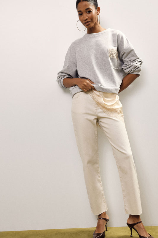 Pantaloni slim fit a cinque tasche vita media