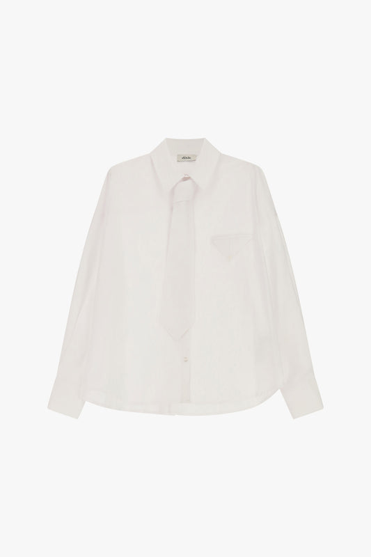 Camicia over con cravatta removibile e taschino