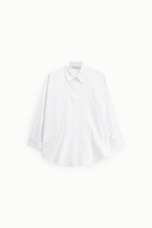 Camicia ampia con colletto classico e maniche 3/4