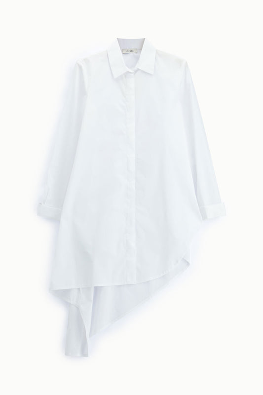 Camicia asimmetrica con colletto classico e maniche lunghe