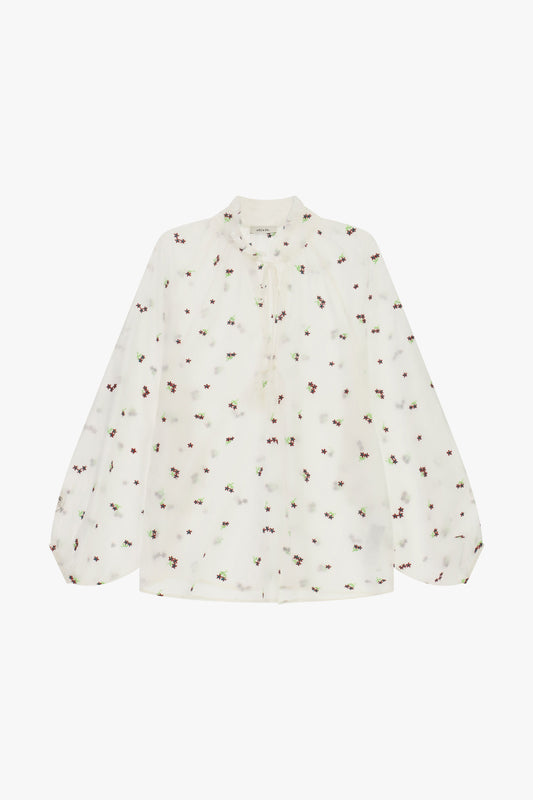 Camicia ampia con stampa floreale e maniche lunghe