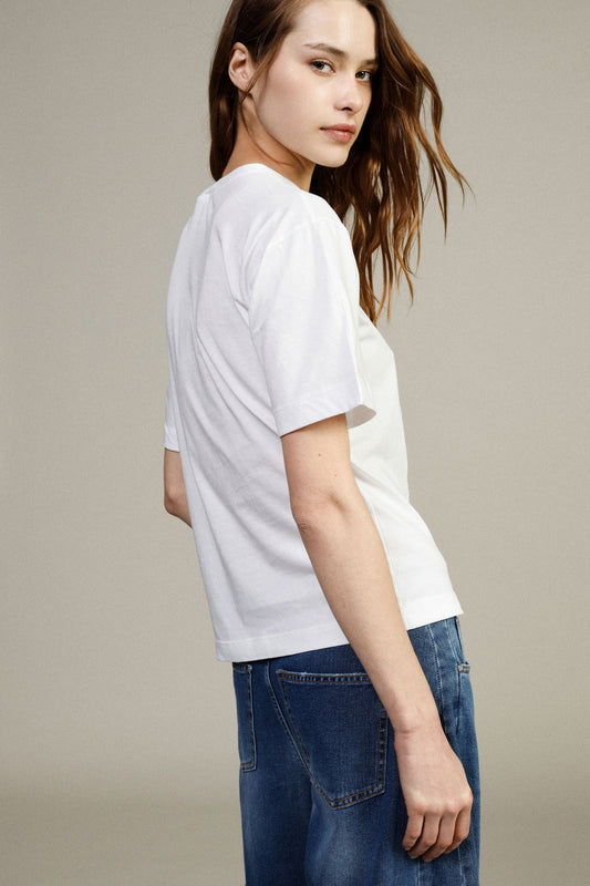 T-shirt stampa cuore fit regolare girocollo