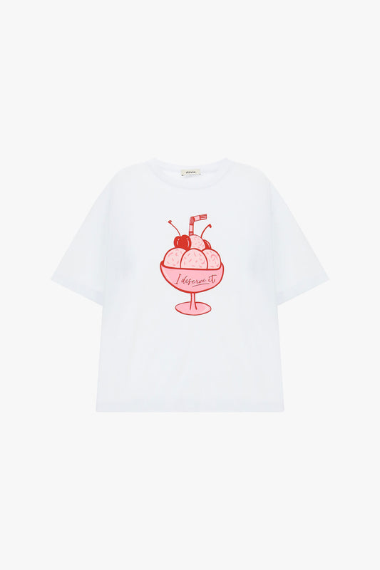 T-shirt a maniche corte stampa coppa gelato