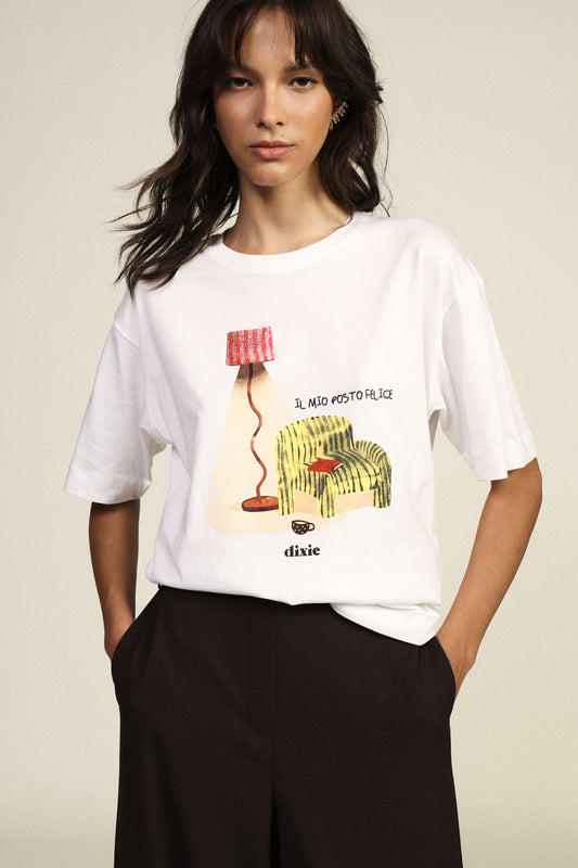 T-shirt maniche corte stampa illustrata relax
