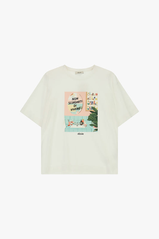T-shirt maniche corte stampa illustrata relax
