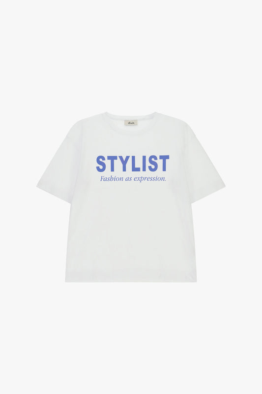 T-shirt maniche corte stampa frontale stylist