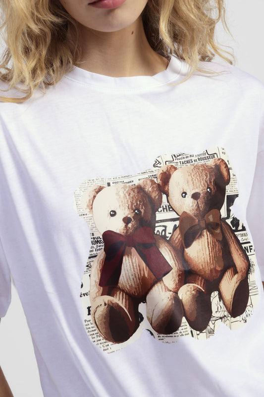 T-shirt stampa orsetti vestibilità regolare girocollo