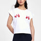 T-shirt con decorazioni a fiocco