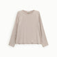 Top a manica lunga con scollo rotondo