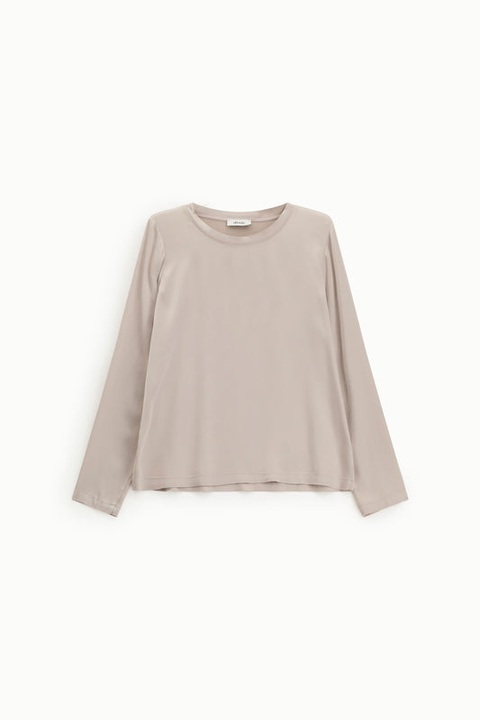 Top a manica lunga con scollo rotondo