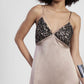 Abito midi con spalline sottili e bustier glitter