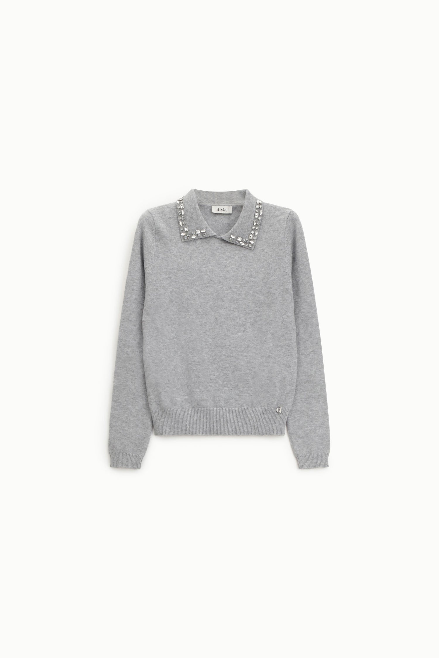 Pullover con colletto decorato