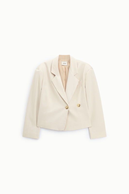 Blazer corto con bottoni dorati frontali