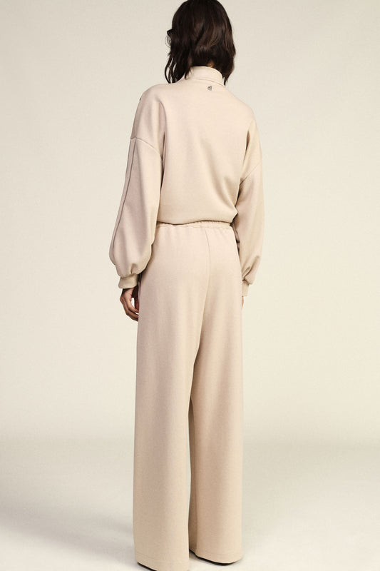 Pantaloni palazzo con dettagli a contrasto e coulisse