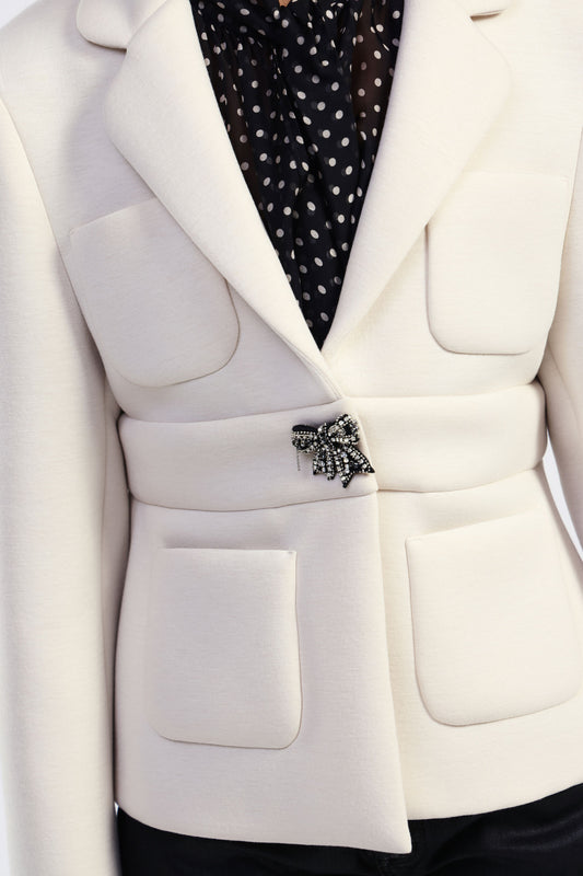 Blazer con tasche frontali e dettaglio