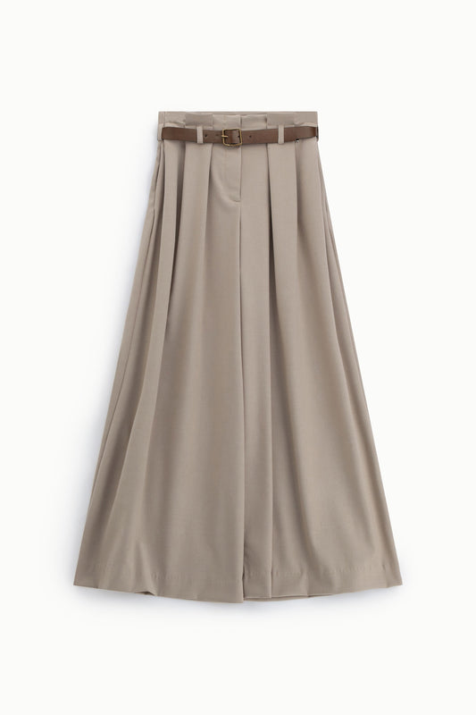 Pantaloni palazzo a vita alta con cintura