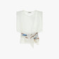 Top regular fit con cintura foulard fantasia