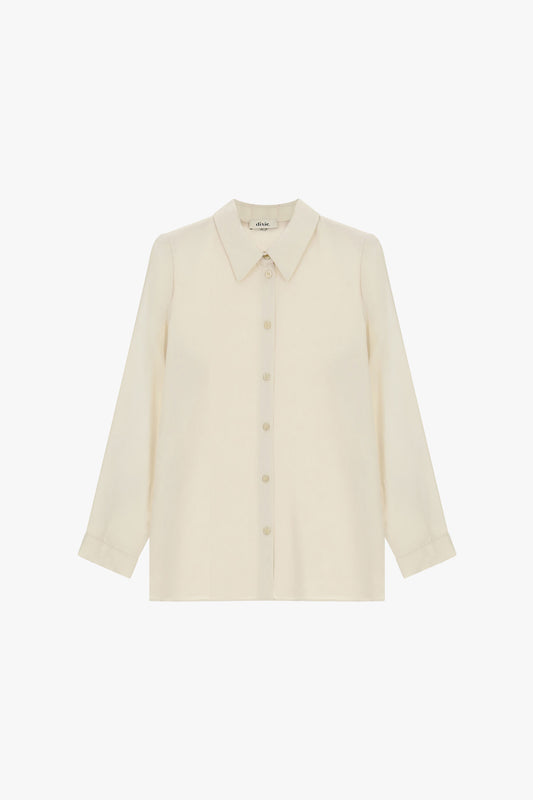 Camicia dritta con colletto classico e maniche lunghe