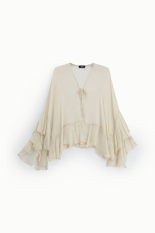 Camicia con volants ampi