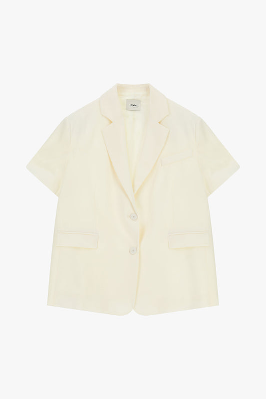 Blazer maniche corte con tasche a filetto