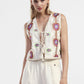 Gilet con dettagli stampati