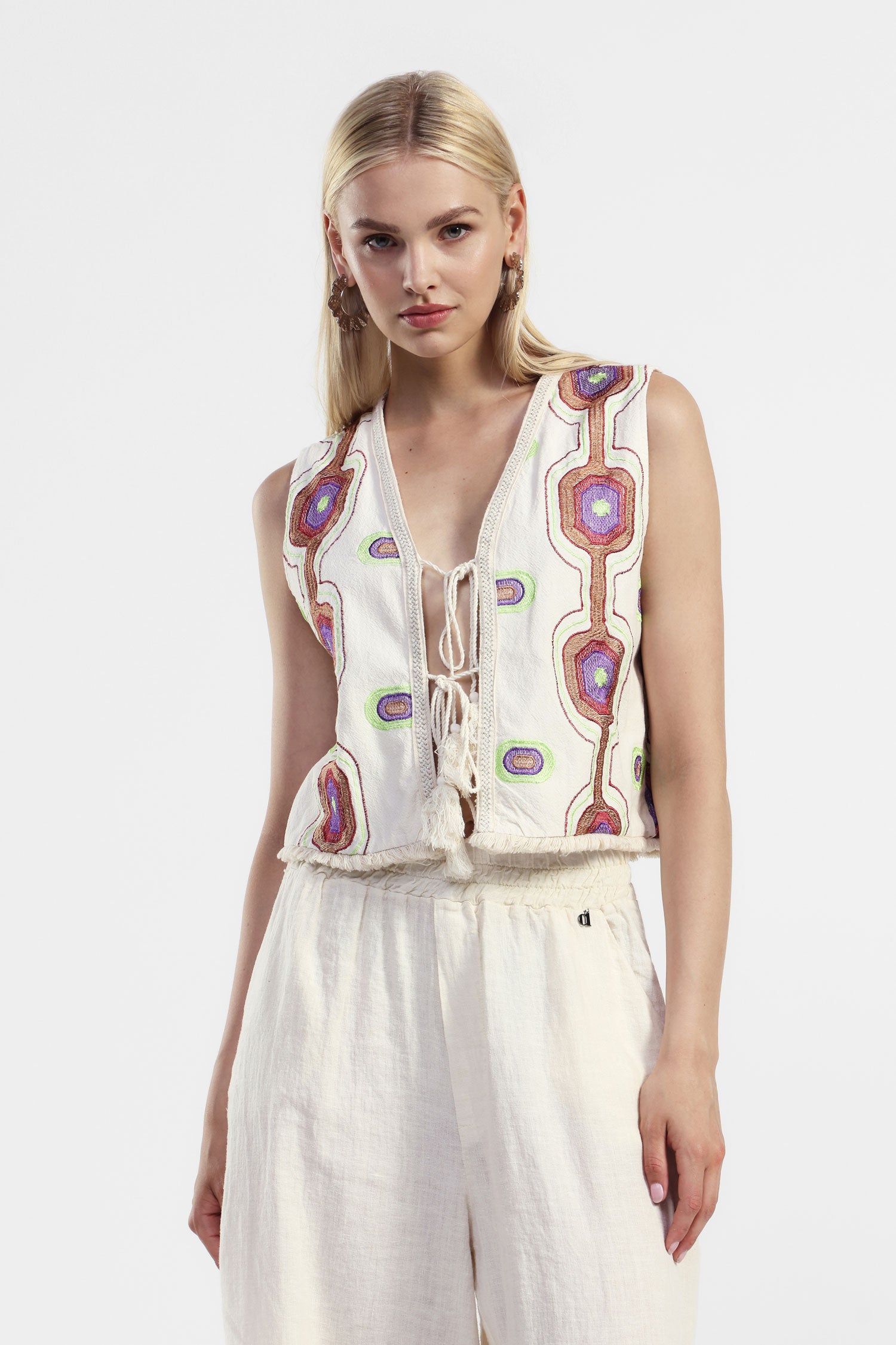 Gilet con dettagli stampati