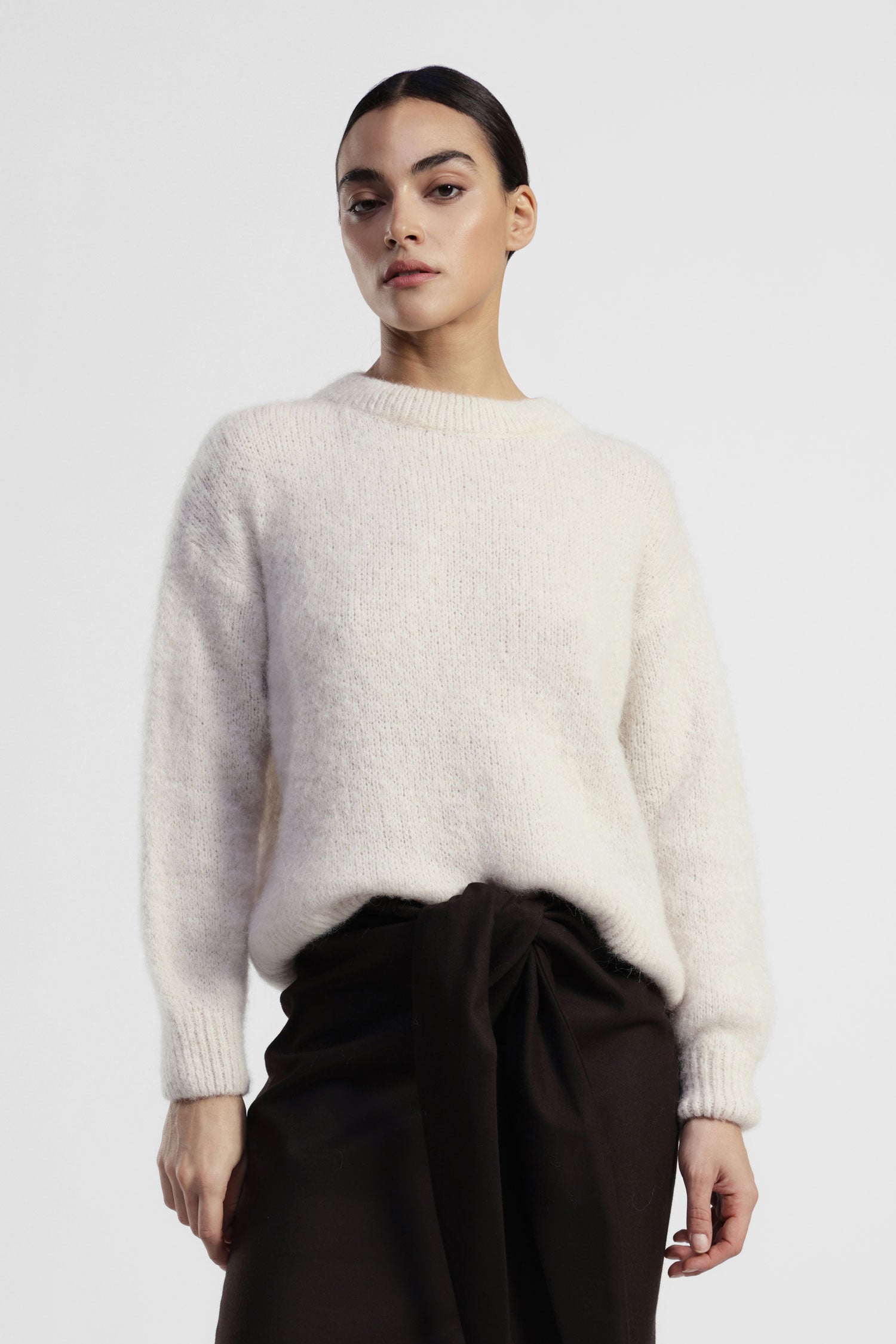 Maglione girocollo regular con lavorazione soffice