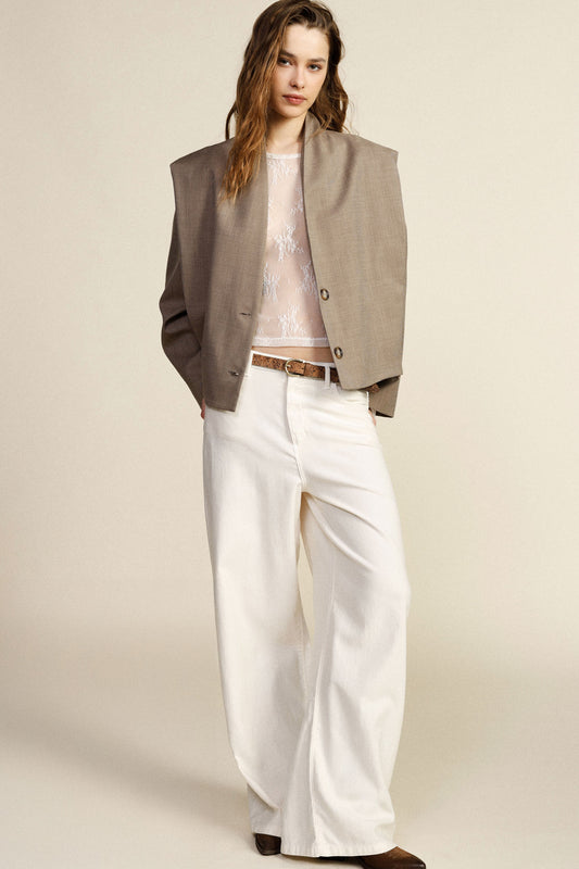 Trousers palazzo a vita alta con gamba ampia