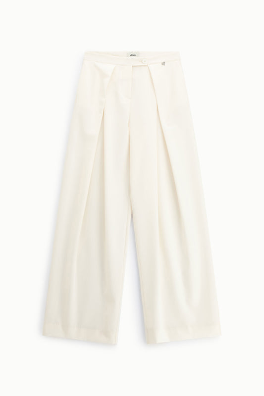 Pantaloni palazzo vita alta con pince