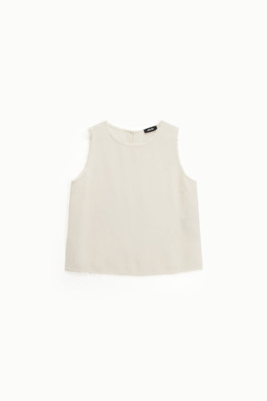 Top smanicato con design minimalista