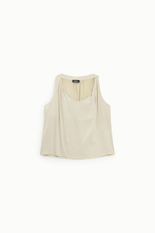 Top senza maniche con scollo a v drappeggiato