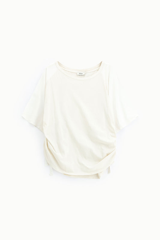 T-shirt maniche corte con arricciature laterali