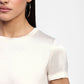 T-shirt satinata a maniche corte