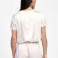 T-shirt satinata a maniche corte