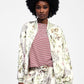 Giubbotto bomber a fiori con chiusura zip
