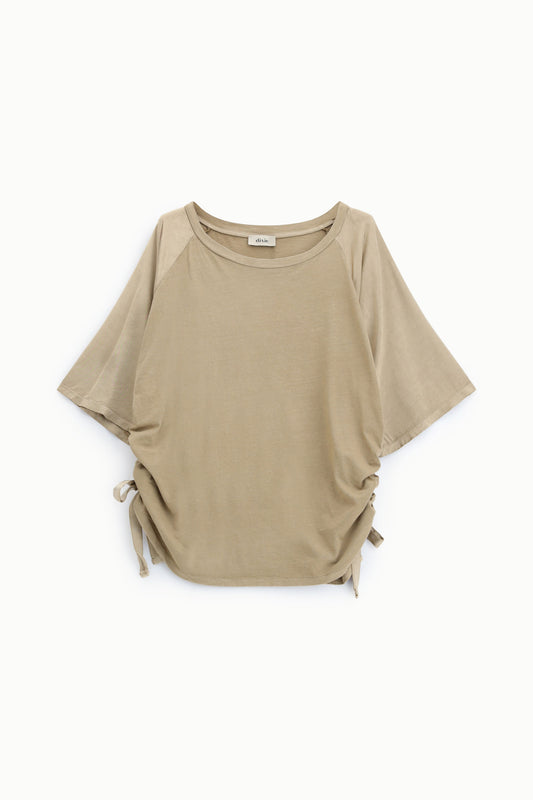 T-shirt maniche corte con arricciature laterali