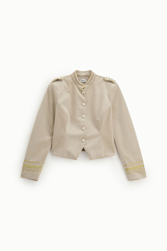 Blazer corto con bottoni e dettagli sulle spalle