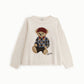 Maglione girocollo con motivo orsetto stampato