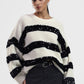 Maglione a righe con paillettes brillanti