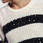Maglione a righe con paillettes brillanti