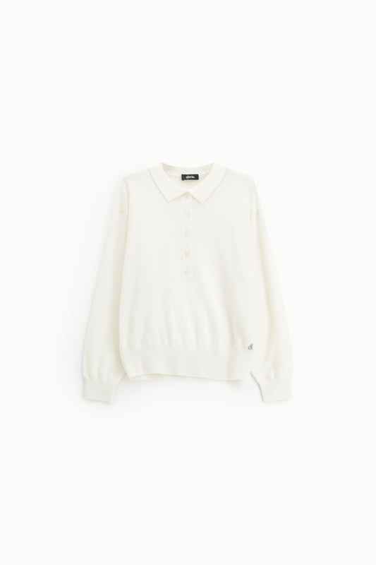 Maglione pullover con colletto e abbottonatura