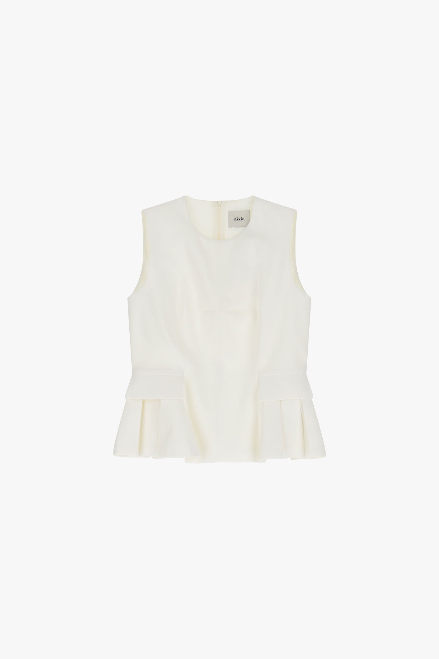 Top con pieghe decorative e zip