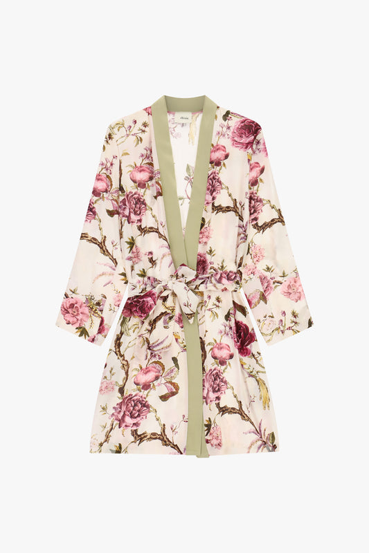 Cappotto duster fantasia floreale con cintura