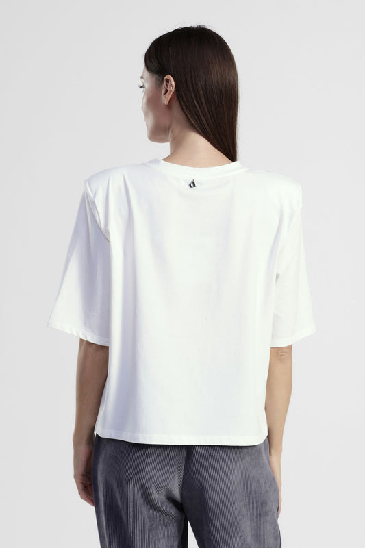 T-shirt girocollo dettagli applicati manica ampia