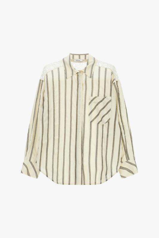 Camicia a righe con taschino applicato