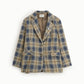 Blazer a quadri con chiusura a bottoni singoli