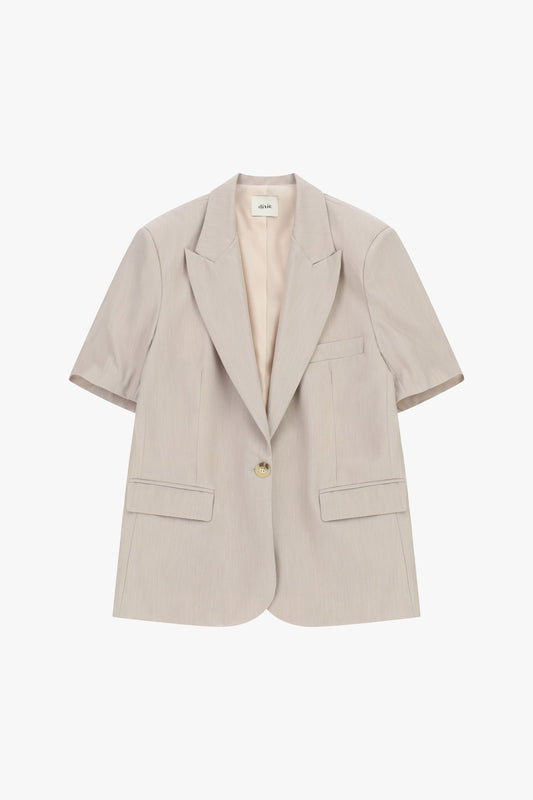 Blazer maniche corte monopetto con tasche a patta