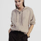 Cardigan oversize con cappuccio e zip frontale