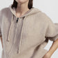 Cardigan oversize con cappuccio e zip frontale