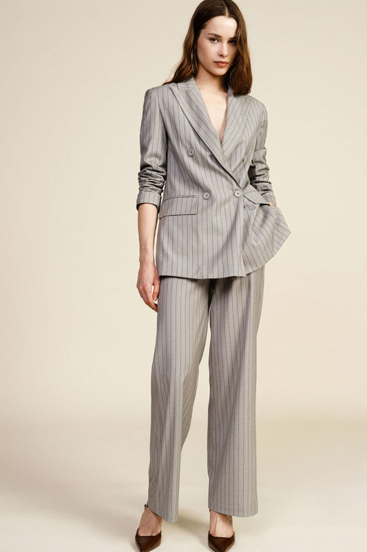 Pantaloni palazzo a righe vita alta